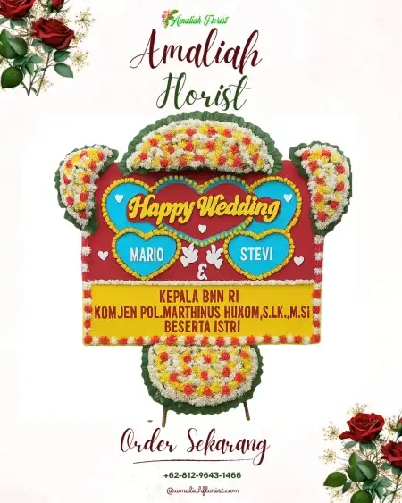 Papan Bunga Pernikahan Ranotana Weru